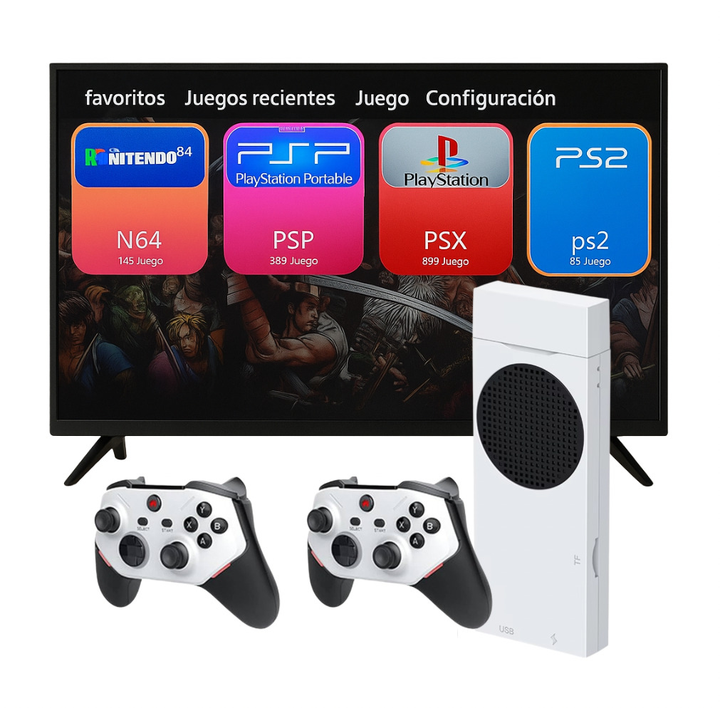 GameStick M88 - M98 Plus – Consola Retro 256GB con Emulador de PlayStation 2 + Mandos Recargables