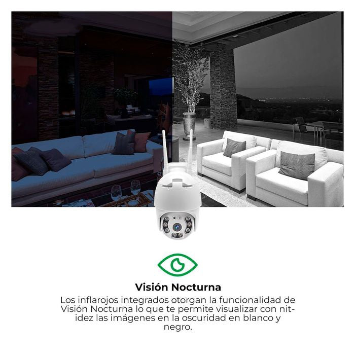 Cámara de Seguridad Wi-Fi Exterior 1080P | Visión Nocturna, Detección de Movimiento y Conectividad Inalámbrica