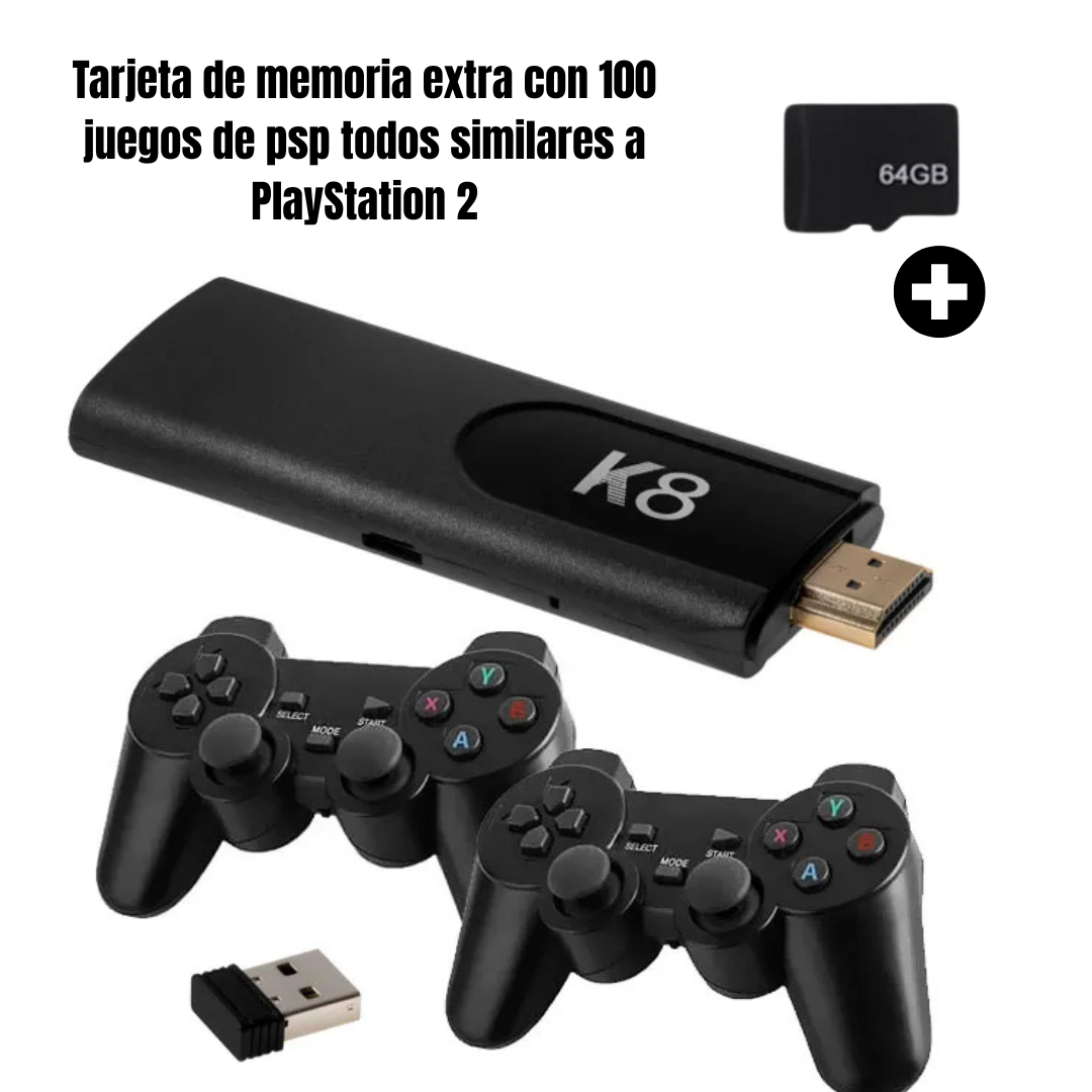 Game Stick GD10 - Consola inalámbrica +48.000 juegos + microSD con 100 juegos de PSP similares a Playstation 2 (Disponible 5 días hábiles después de su compra)
