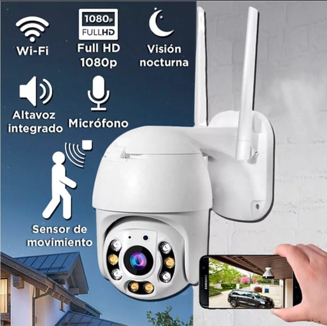 Cámara de Seguridad Wi-Fi Exterior 1080P | Visión Nocturna, Detección de Movimiento y Conectividad Inalámbrica