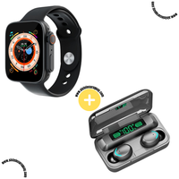 Smart Bracelet D20 Ultra con Monitor Cardíaco y Control Deportivo + Auriculares Inalámbricos E6S con Bluetooth 5.0 y Caja de Carga