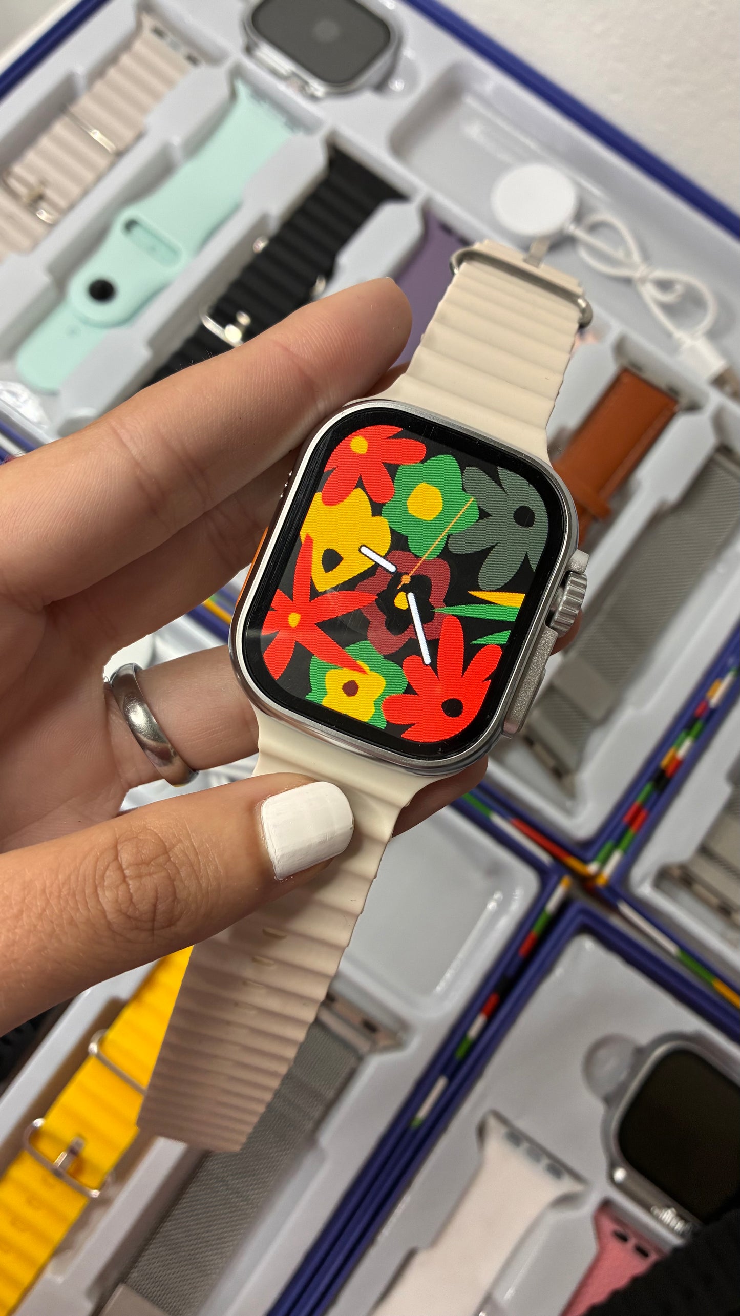 Cofre de smartwatch 7 en 1 con malla de metal