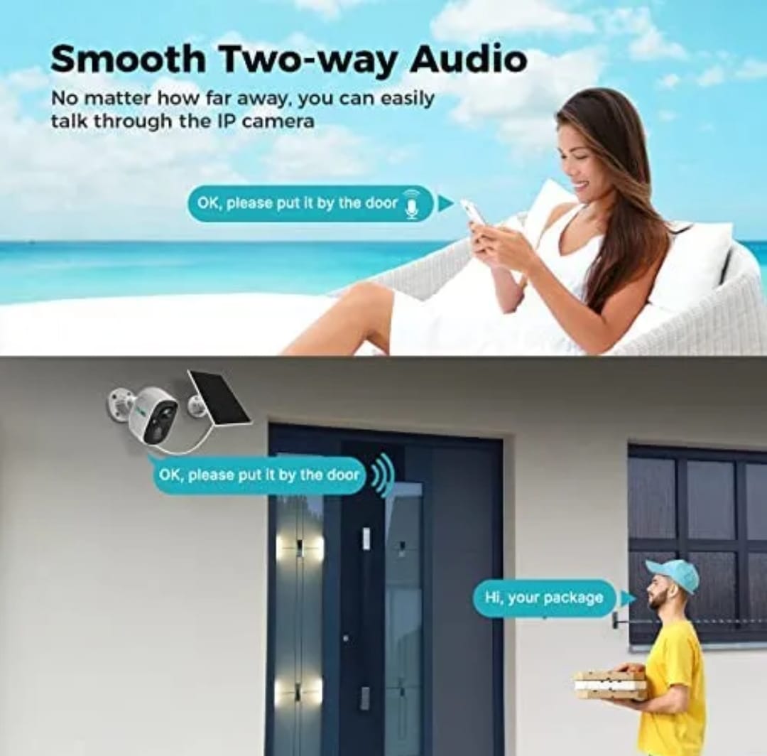Cámara de Seguridad Solar 1080P con WiFi y Visión Nocturna