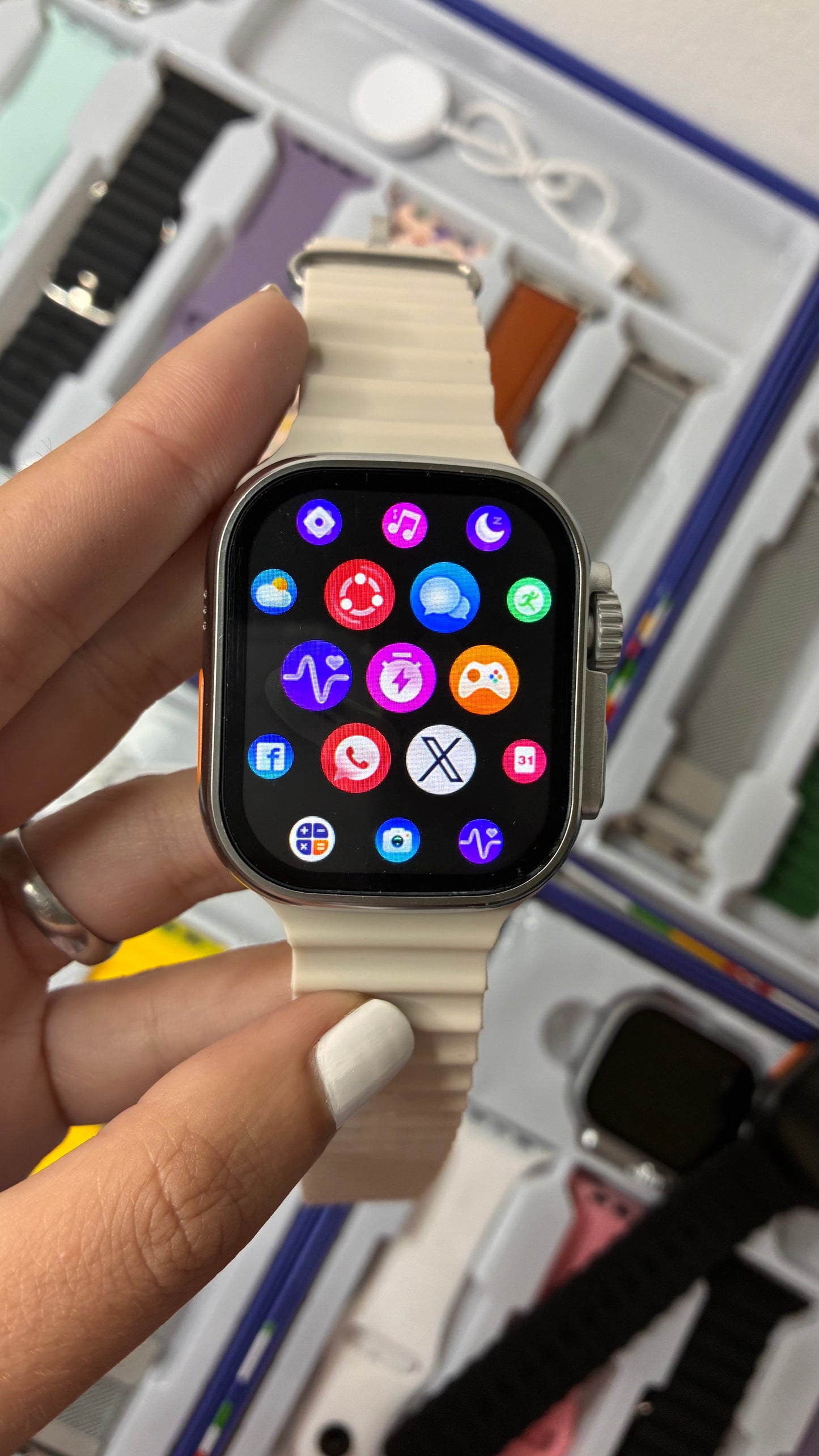 Cofre de smartwatch 7 en 1 con malla de metal
