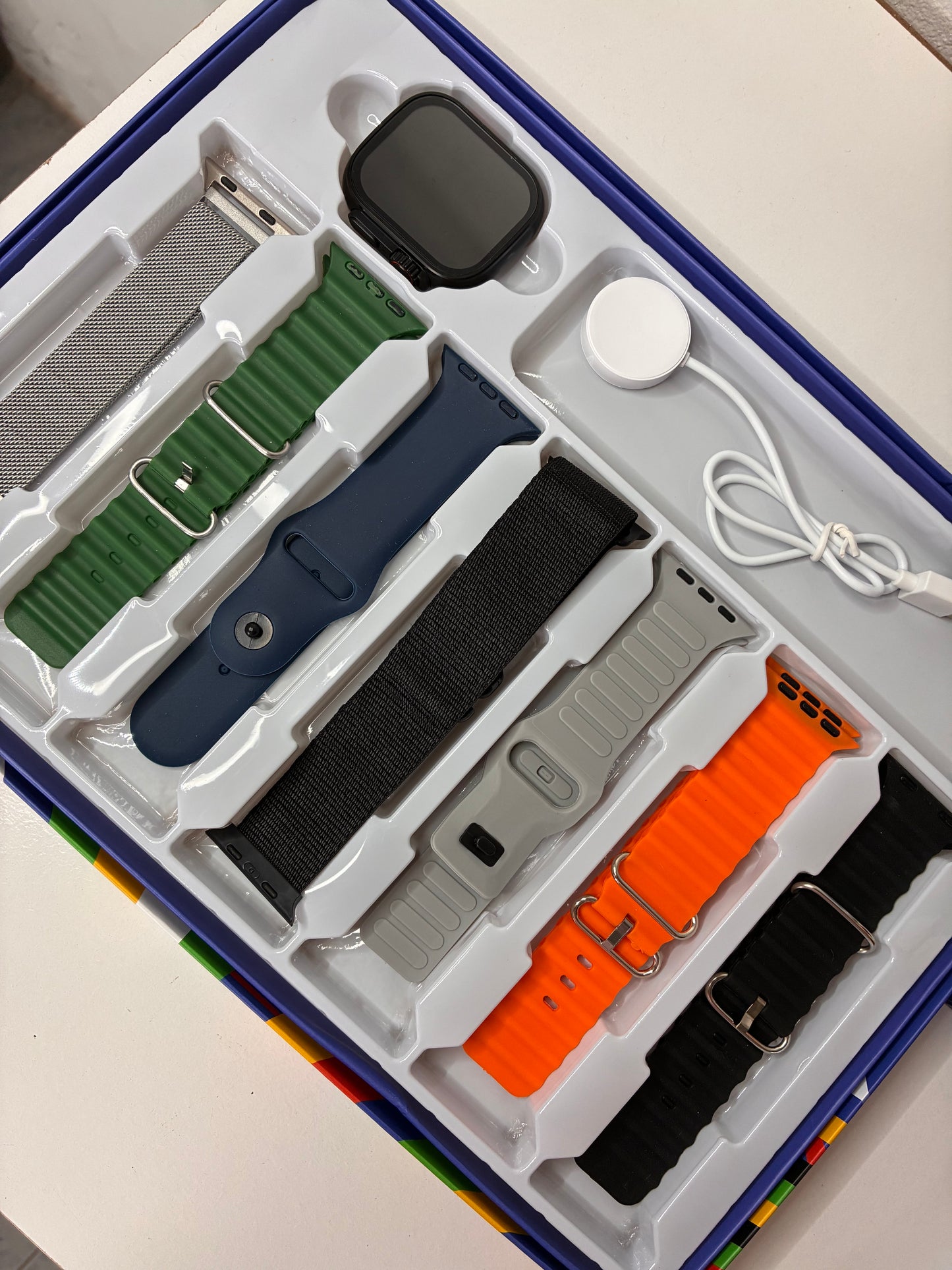 Cofre de smartwatch 7 en 1 con malla de metal