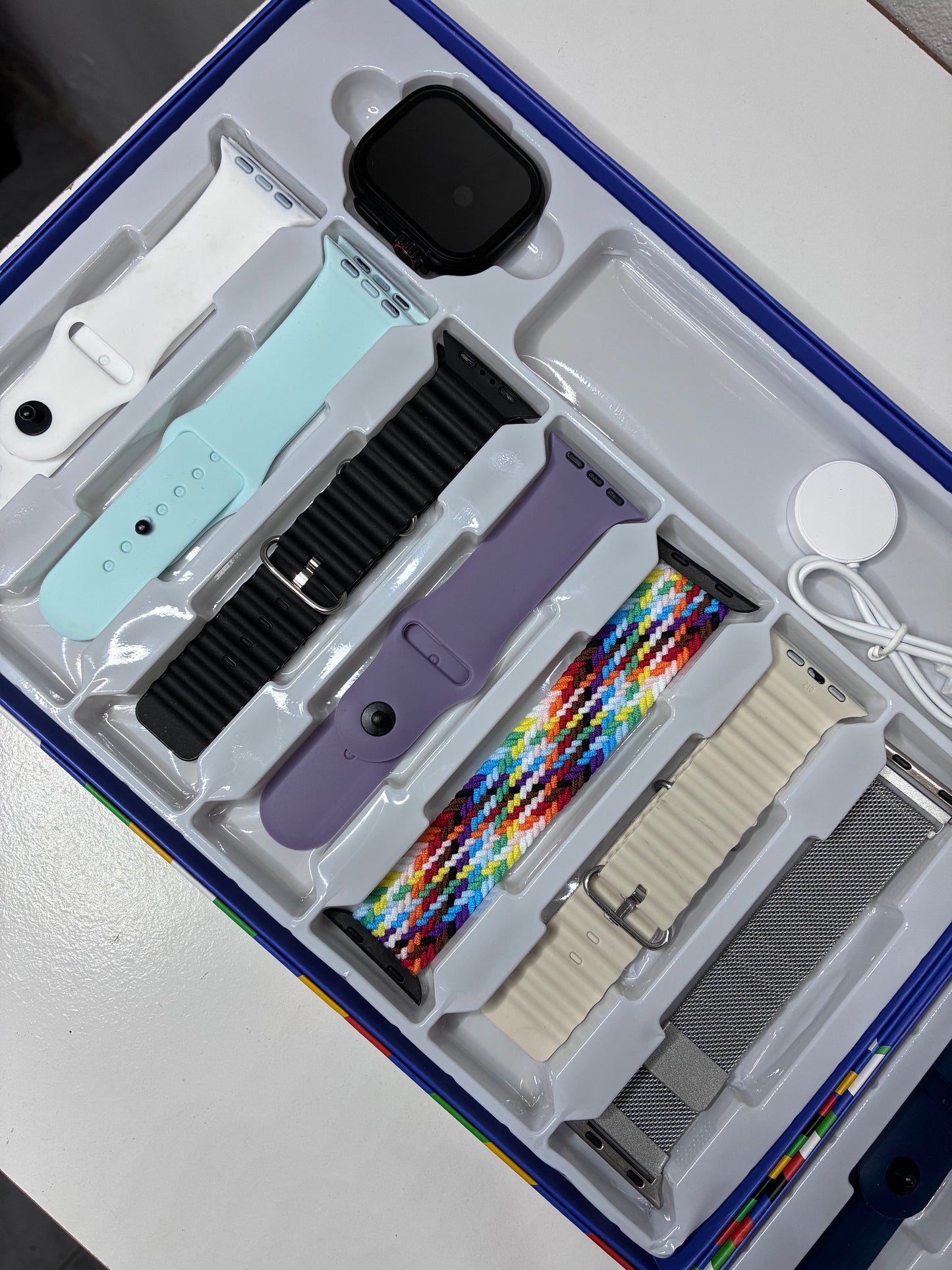 Cofre de smartwatch 7 en 1 con malla de metal