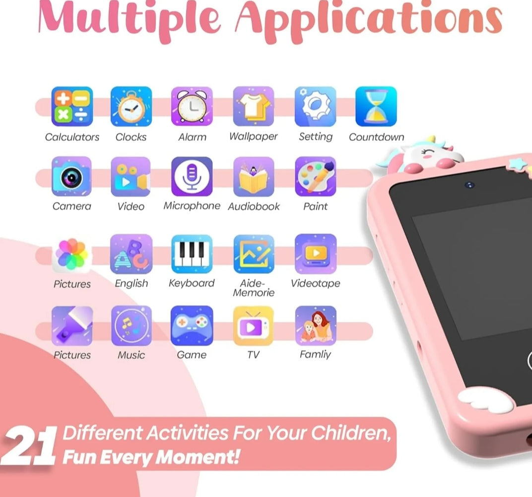 Teléfono Inteligente de Juguete Multifuncional para Niños – Con Cámara HD, Juegos y Aprendizaje